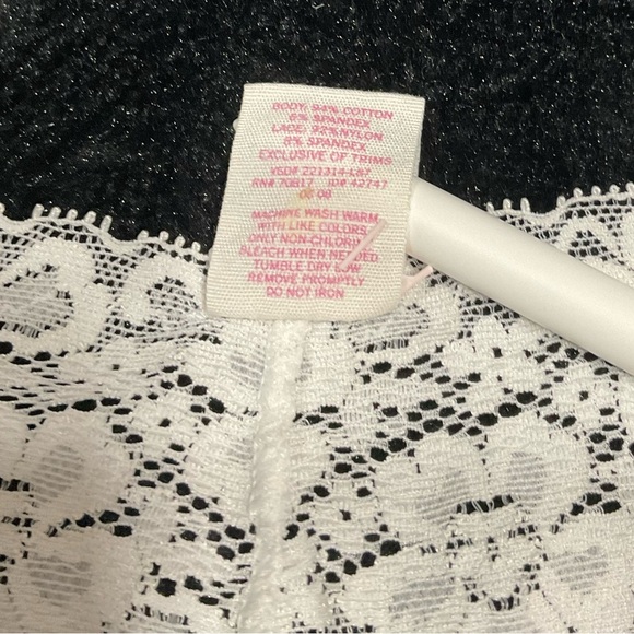 Rare Vintage PINK Victoria's Secret White Lace Hipster - Picture 5 of 8